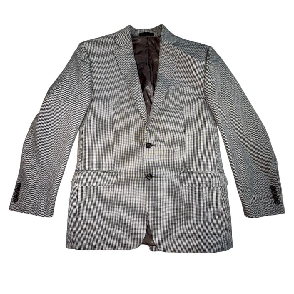 Lauren Ralph Lauren Houndstooth 2 Button Blazer Sport Coat Suit Jacket 40R